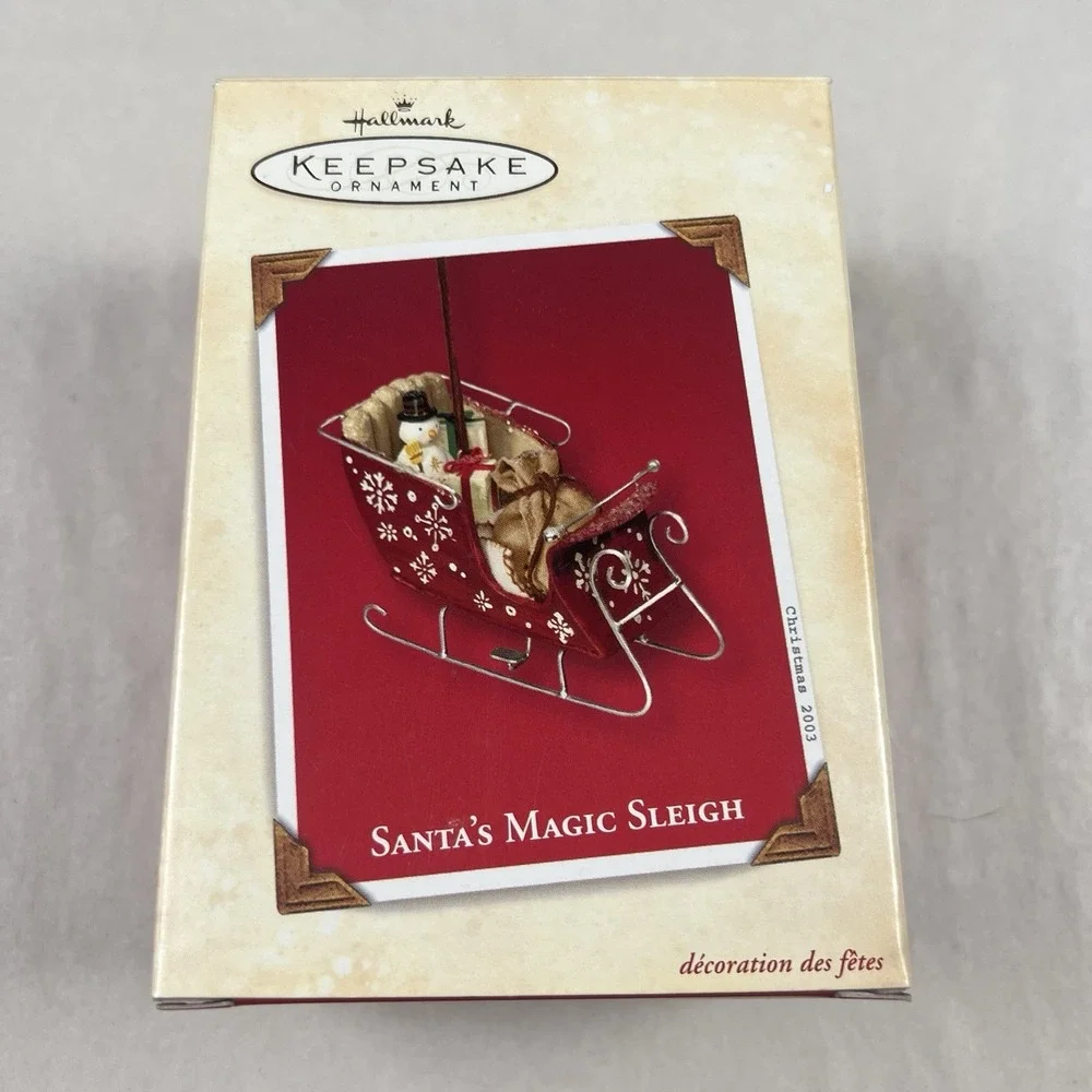 2003 Hallmark Keepsake‎ Ornament Santa's Magic Sleigh Snowman Vintage
